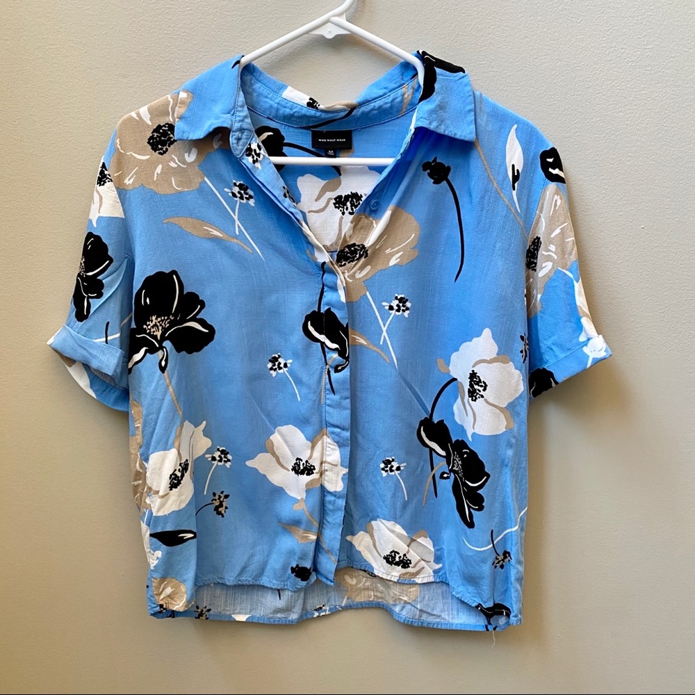Who What Wear | Floral Button Down with Collar